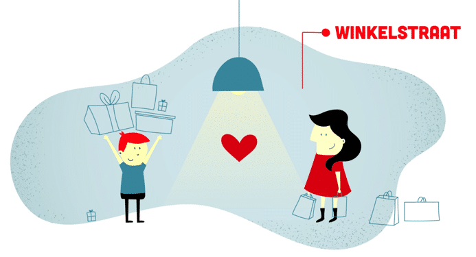 AED voor de winkelstraat van Primedic